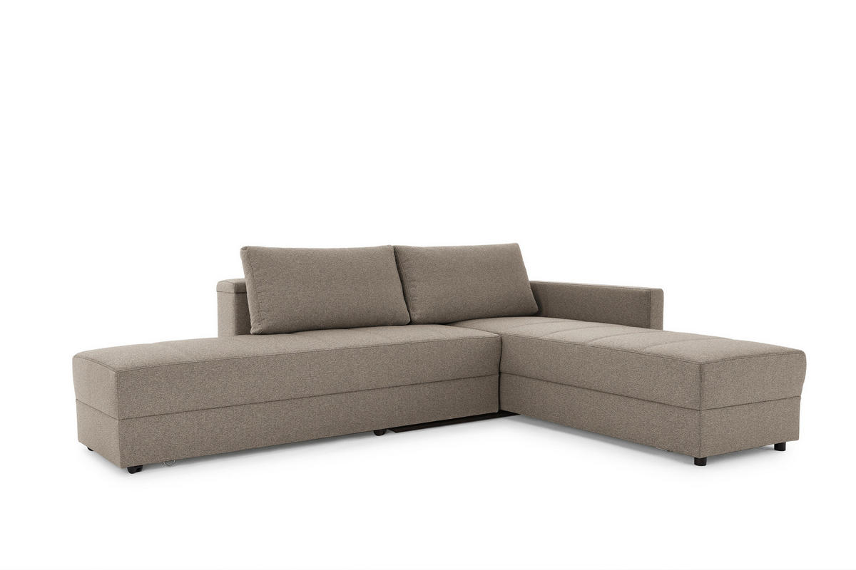 ECKSOFA LOOKS III Hellgrau Webstoff  - Hellgrau/Schwarz, Design, Kunststoff/Textil (229/287cm) - LOOKS by W.Joop