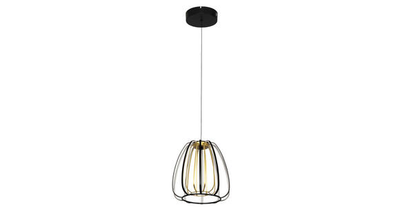 LED-HÄNGELEUCHTE 30/150 cm  - Goldfarben/Schwarz, Design, Kunststoff/Metall (30/150cm) - Novel