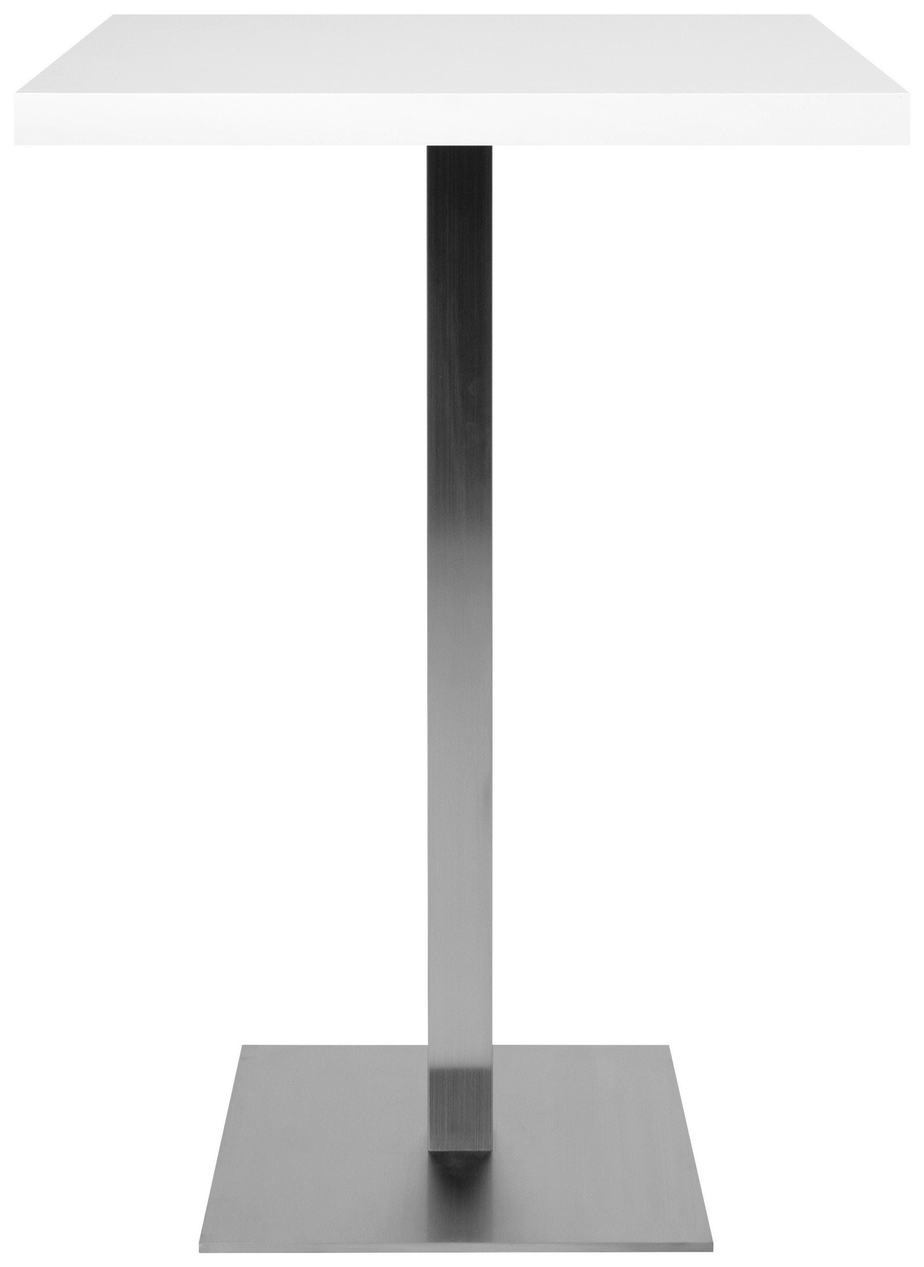 BARTISCH in Holzwerkstoff 70/70/105 cm   - Edelstahlfarben/Weiß, MODERN, Holzwerkstoff/Metall (70/70/105cm) - MID.YOU