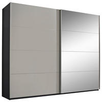 SCHWEBETÜRENSCHRANK 271/223/68 cm,  in Graphitfarben, Grau, 2 Tür(en)  - Alufarben/Graphitfarben, Design, Glas/Holzwerkstoff (271/223/68cm) - Xora