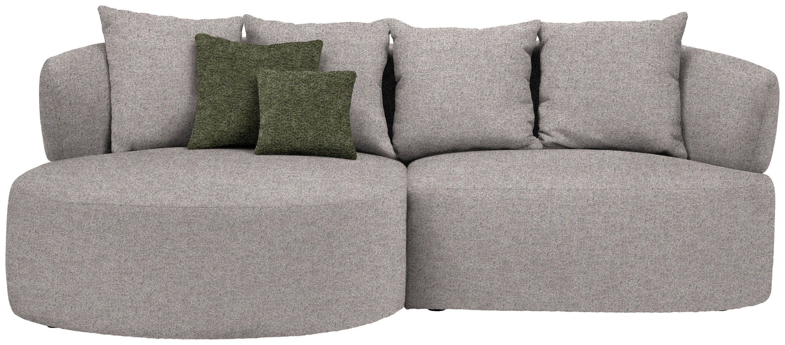 ECKSOFA in Chenille Greige  166/235 cm  - Greige/Schwarz, MODERN, Kunststoff/Textil (166/235cm) - Hom`in
