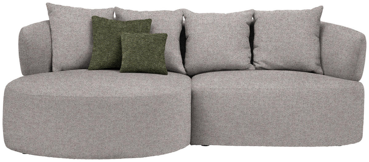 ECKSOFA in Chenille Greige  166/235 cm  - Greige/Schwarz, MODERN, Kunststoff/Textil (166/235cm) - Hom`in