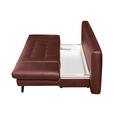 SCHLAFSOFA in Echtleder Bordeaux  - Bordeaux/Schwarz, Design, Leder/Metall (209/94/94cm) - Novel