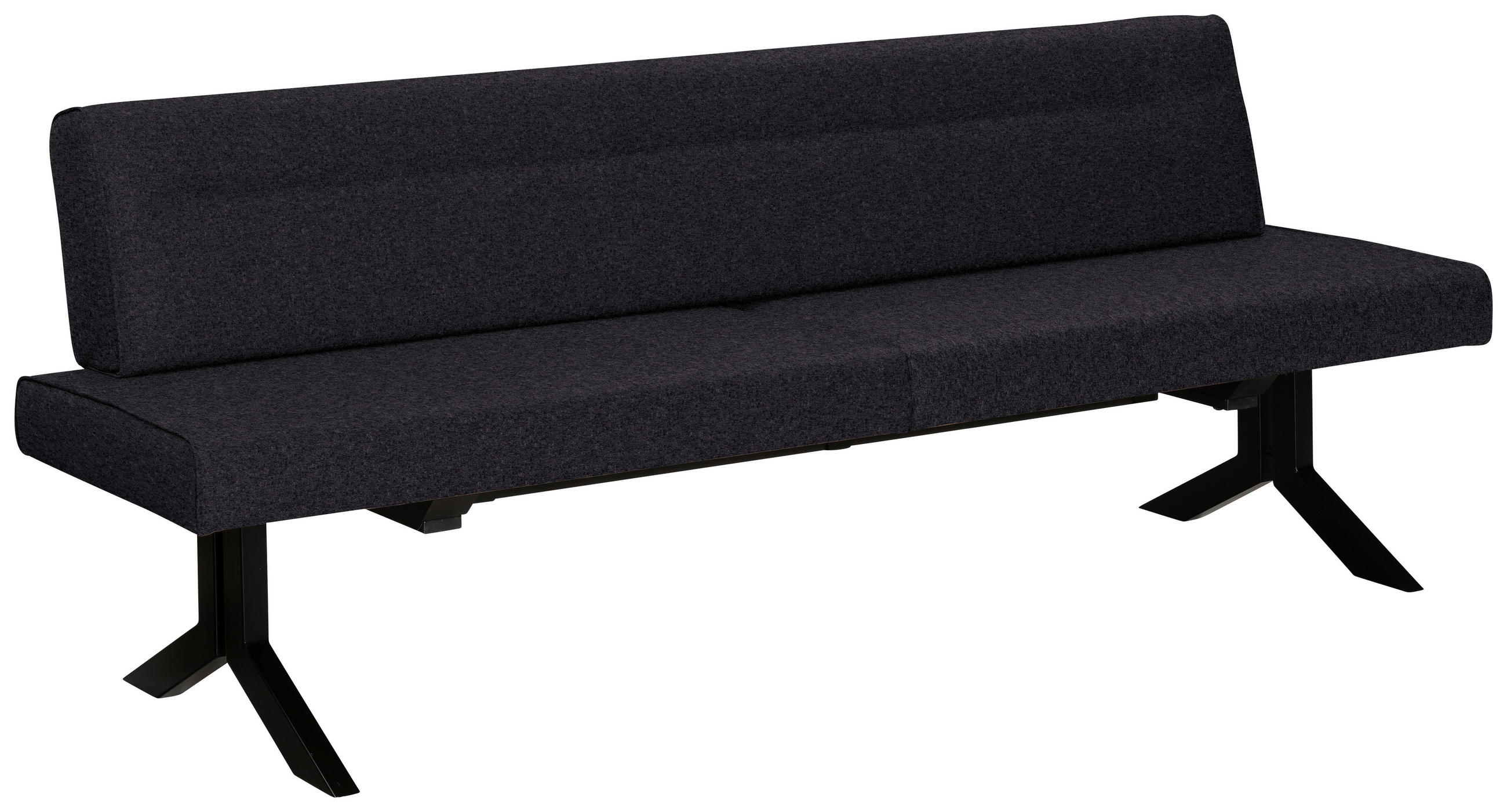 SITZBANK 220/87/70 cm  in Anthrazit  - Anthrazit/Schwarz, KONVENTIONELL, Textil/Metall (220/87/70cm) - Moderano
