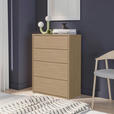 KOMMODE , 75/99/35 cm, 4 Schublade(n)  - Eichefarben/Silberfarben, Trend, Holzwerkstoff/Kunststoff (75/99/35cm) - Carryhome