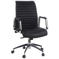 DREHSTUHL  in Lederlook Schwarz, Silberfarben  - Silberfarben/Schwarz, MODERN, Leder/Kunststoff (59/114/50cm) - MID.YOU