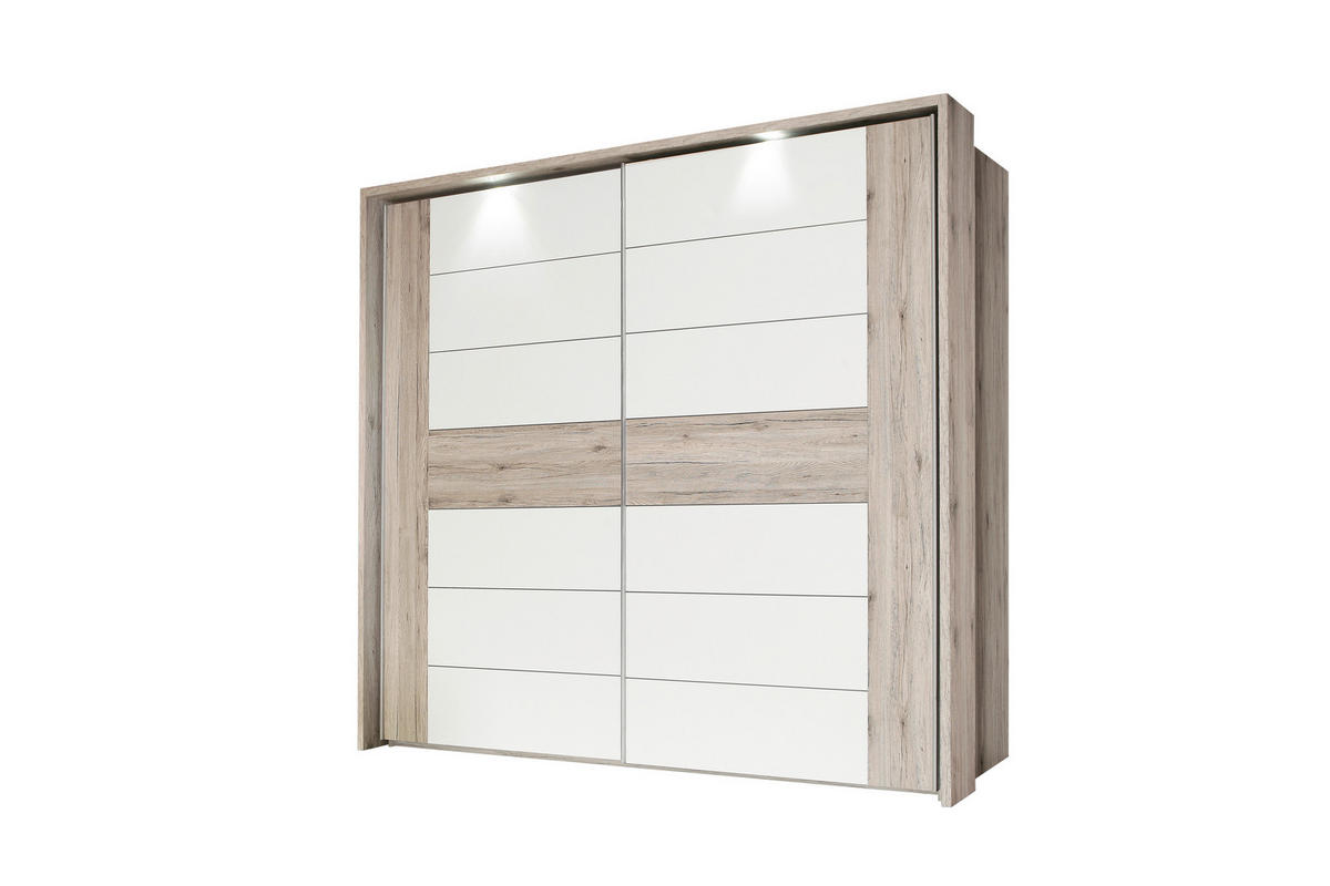 POSTELJA   x  , kovina, umetna masa, leseni material barve hrasta  - barve hrasta, Design, kovina/umetna masa (180/200cm) - Novel
