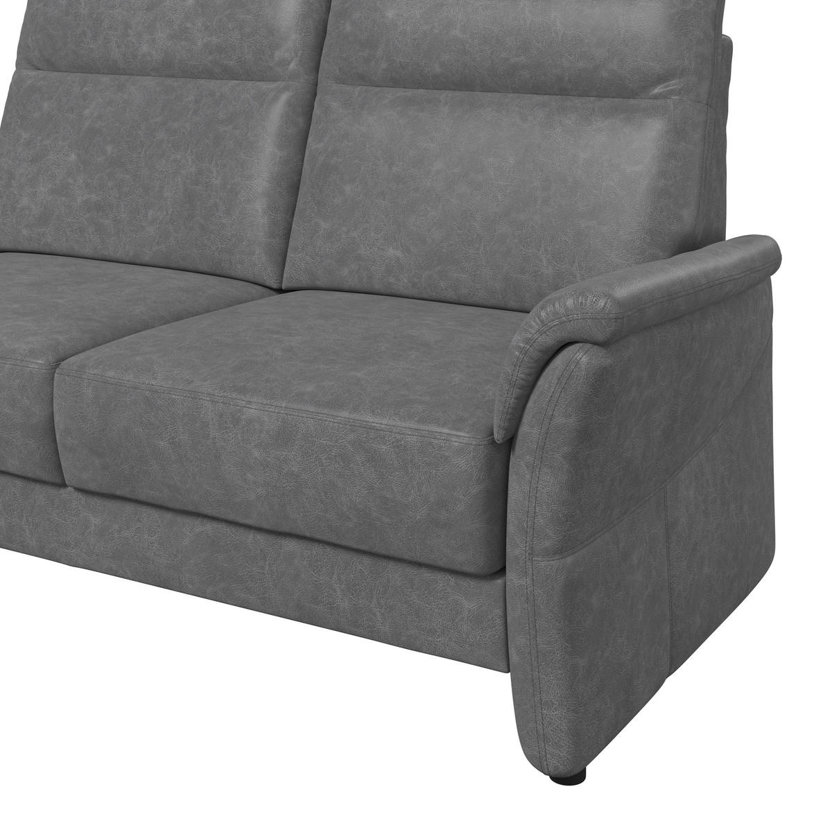 2,5-SITZER Mikrofaser Dunkelgrau  - Dunkelgrau/Schwarz, KONVENTIONELL, Kunststoff/Textil (170/99/91cm) - Elegando