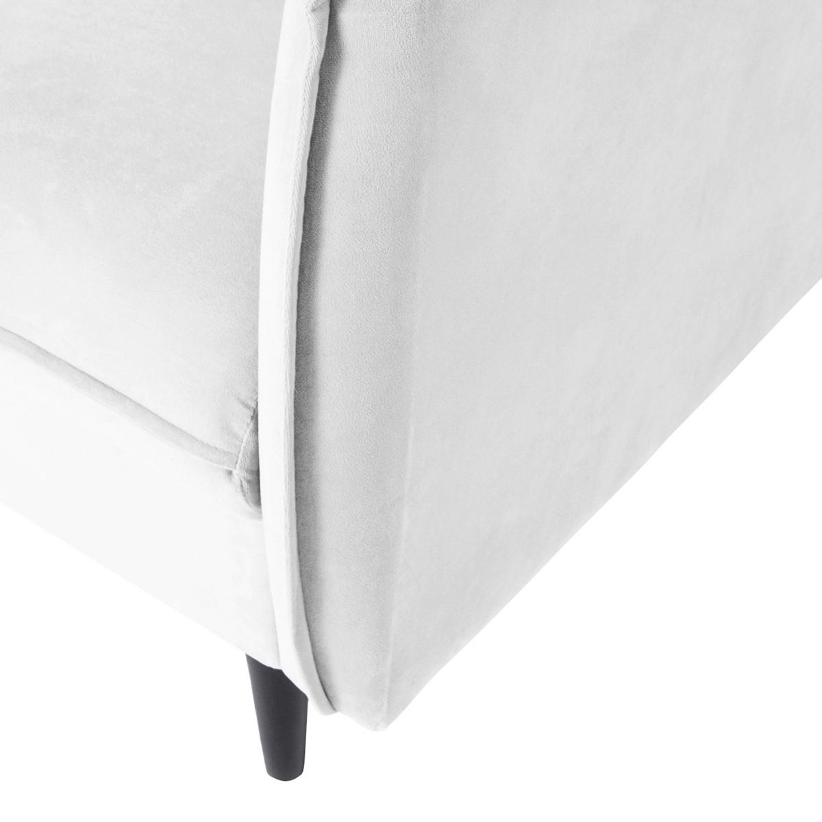 3-SITZER-SOFA JULI in Samt Weiß  - Schwarz/Weiß, Design, Holz/Textil (203/86/100cm) - P & B