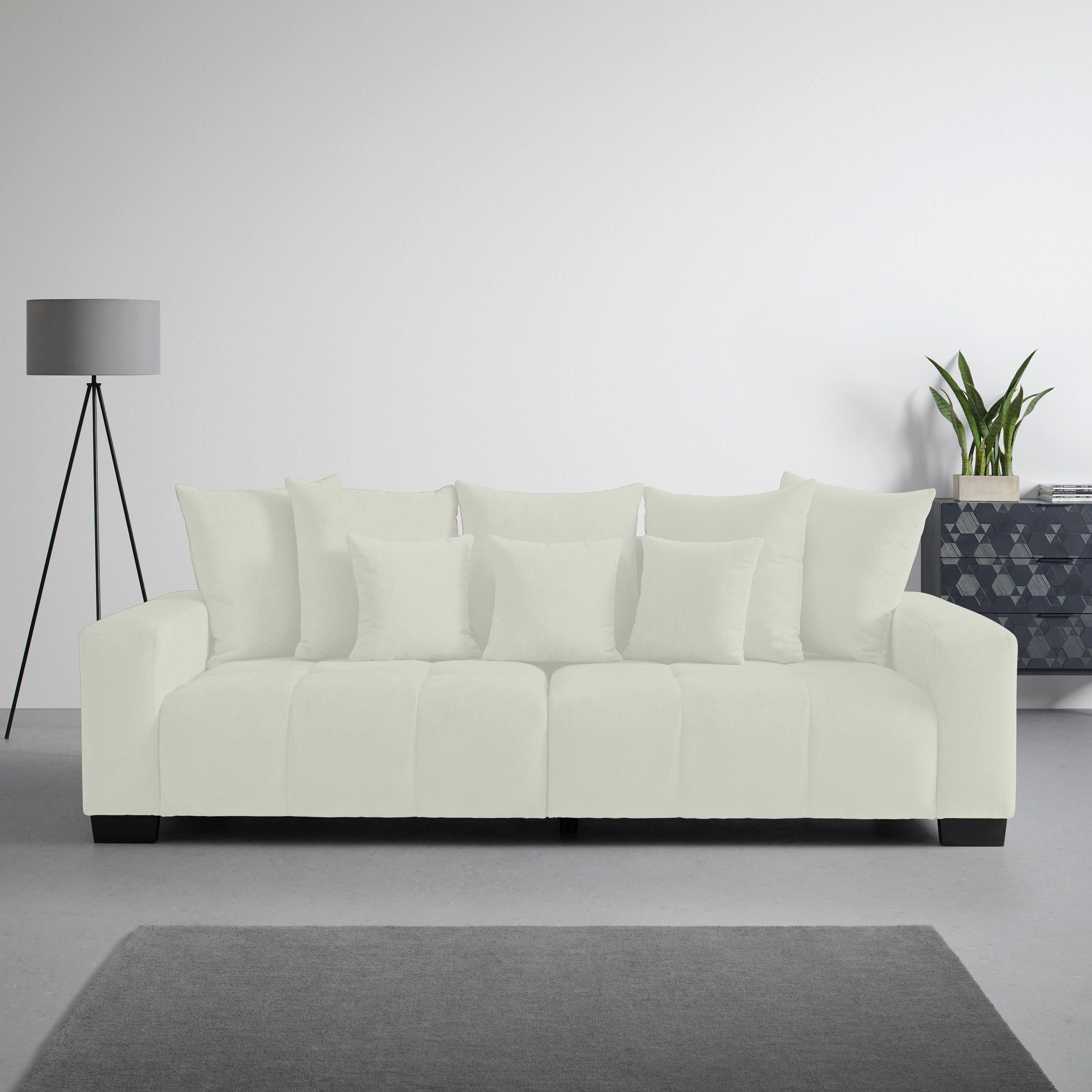 BIG SOFFA i vit  - vit/svart, Modern, trä (246/93/124cm) - MID.YOU