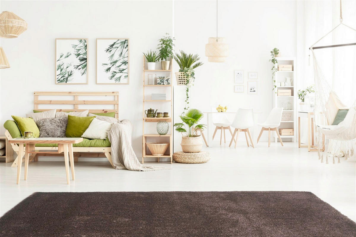 PREPROGA Z VISOKIM FLOROM  120/180 cm  taftano  rjava  - rjava, Basics, tekstil (120/180cm) - Kayoom