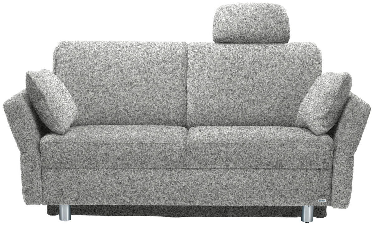 SCHLAFSOFA  in Mikrovelours Naturfarben  - Alufarben/Naturfarben, KONVENTIONELL, Kunststoff/Textil (176/88/91cm) - Sedda