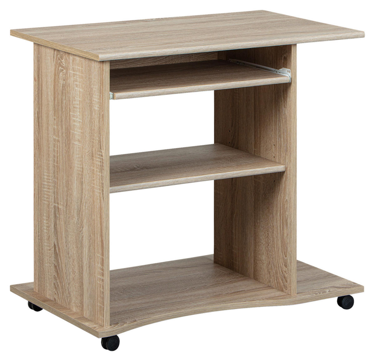 PC STŮL, Sonoma dub, 80/50/75 cm - Sonoma dub, Konvenční, kompozitní dřevo/plast (80/50/75cm) - MID.YOU