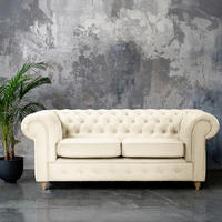 2-SITZER-SOFA Laura in Mikrofaser Creme  - Creme/Braun, Design, Holz/Textil (190/75/91cm) - P & B