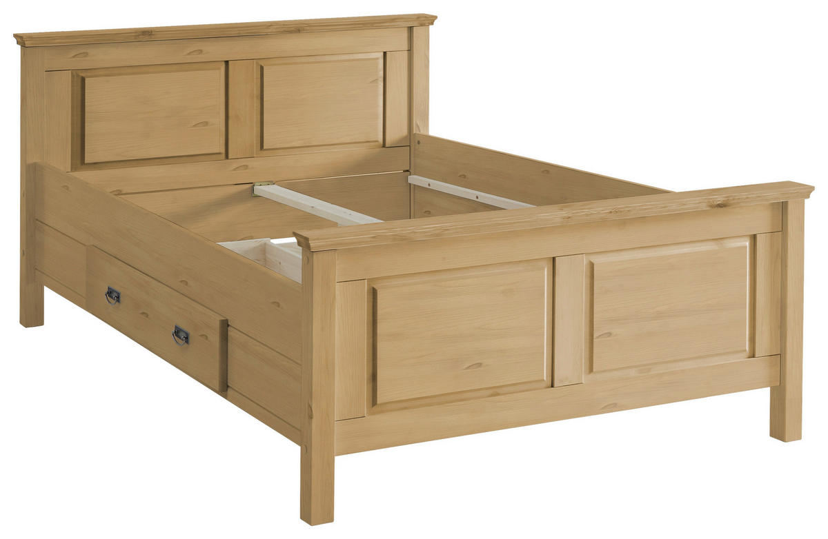 BETT 140/200 cm  in Laugenfarbig  - Laugenfarbig, ROMANTIK / LANDHAUS, Holz (140/200cm) - Boxxx