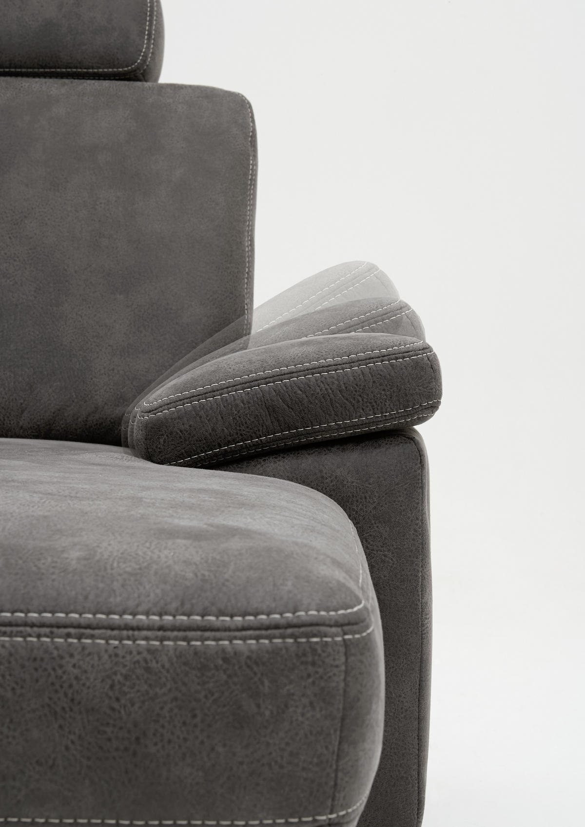 WOHNLANDSCHAFT Grau Mikrofaser  - Eichefarben/Beige, KONVENTIONELL, Holz/Textil (167/316/235cm) - Beldomo System