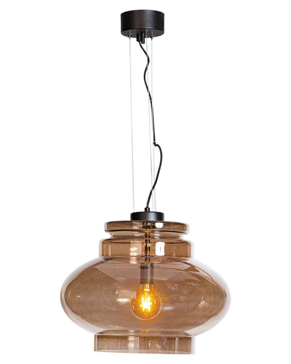 HÄNGELEUCHTE 50/150 cm  - Cognac, KONVENTIONELL, Glas (50/150cm) - By Rydéns