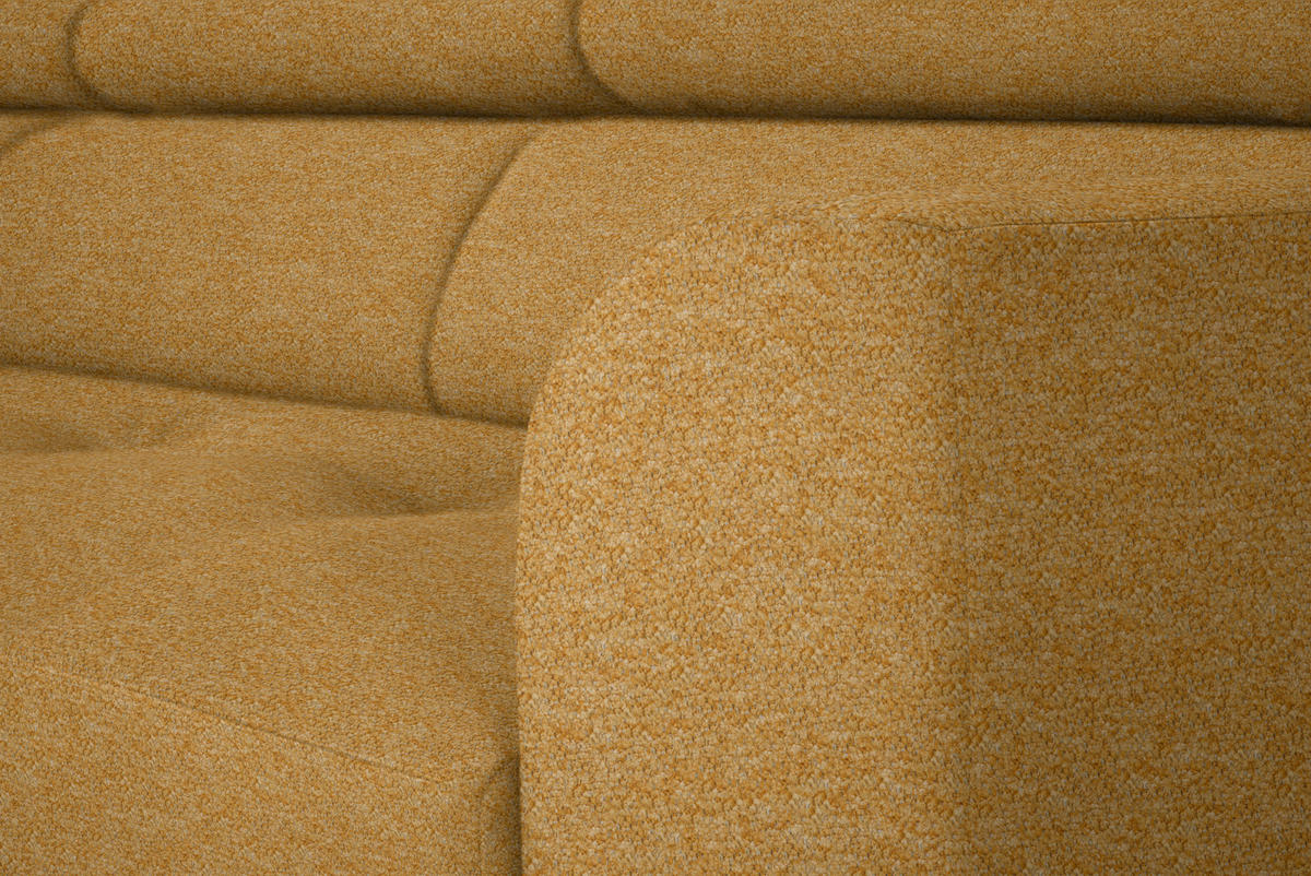 ECKSOFA in Chenille Currygelb  205/280 cm  - Currygelb/Schwarz, Design, Textil/Metall (205/280cm) - Xora