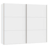SCHWEBETÜRENSCHRANK 253/215/65 cm 2-türig Weiß  - Edelstahlfarben/Weiß, Design, Holzwerkstoff (253/215/65cm) - Boxxx