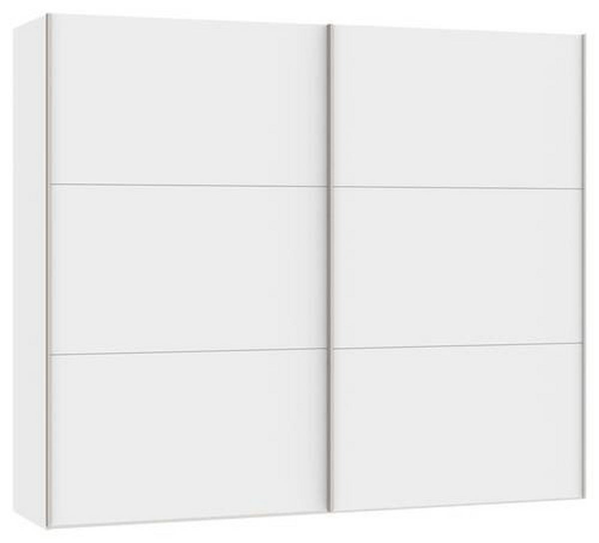 SCHWEBETÜRENSCHRANK 253/215/65 cm 2-türig Weiß  - Edelstahlfarben/Weiß, Design, Holzwerkstoff (253/215/65cm) - Boxxx
