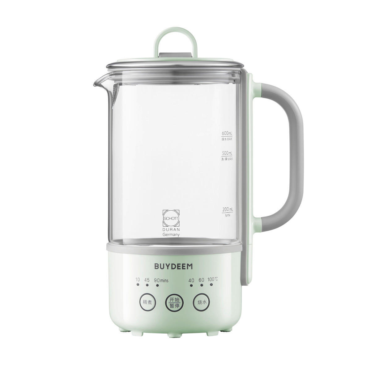 Többfunkciós italkészítő - pasztellzöld, Basics, Üveg (19/16/26cm) - BUYDEEM