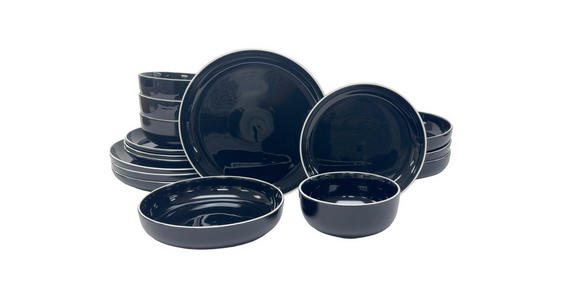KOMBISERVICE Bastia noro 16-teilig  - Schwarz, Trend, Keramik - Novel