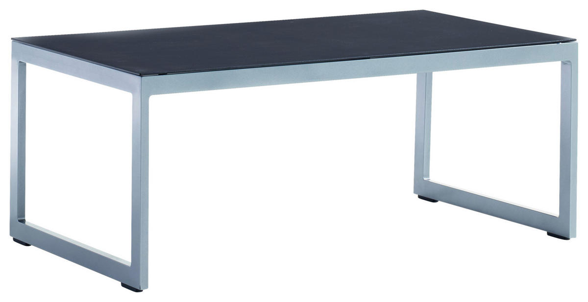 LOUNGETISCH  - Graphitfarben/Grau, Basics, Glas/Metall (110/60/44cm) - Sieger