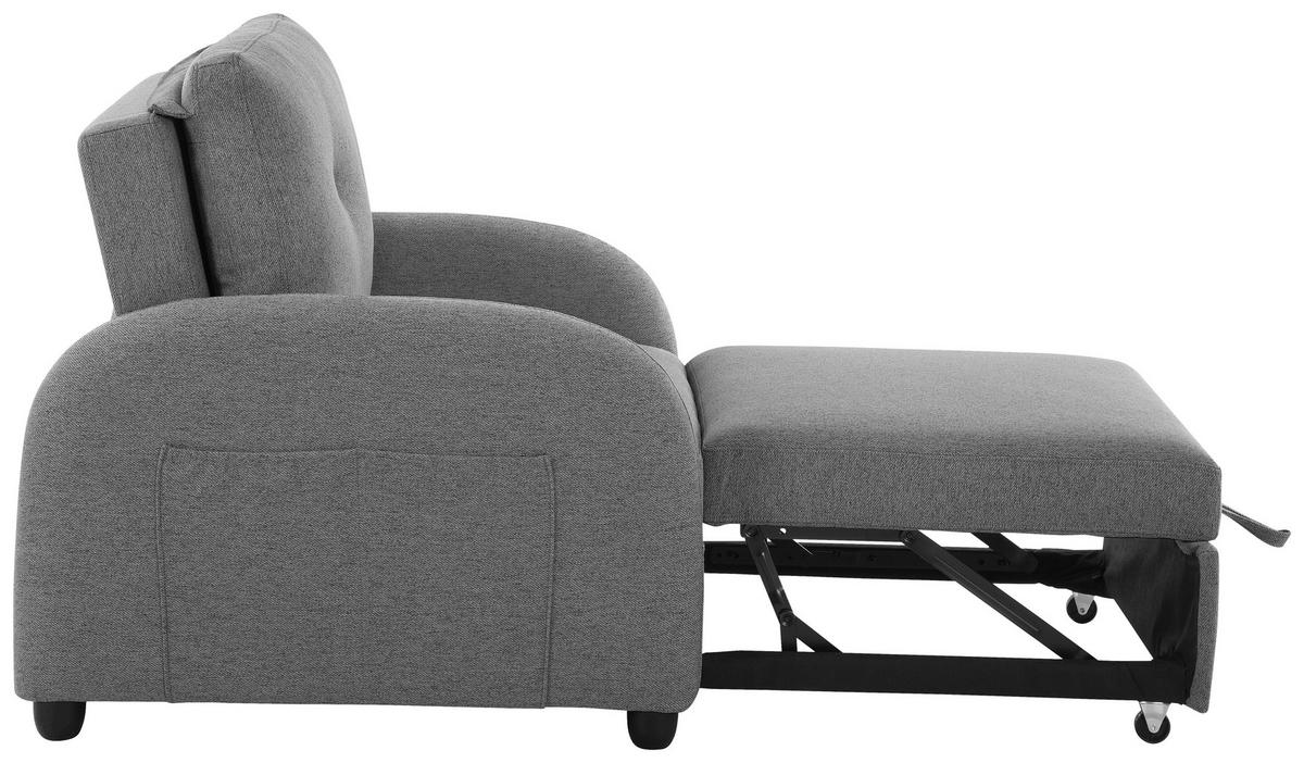 SCHLAFSESSEL Leinenoptik Dunkelgrau    - Dunkelgrau/Schwarz, Design, Kunststoff/Textil (102/94/95cm) - Livetastic