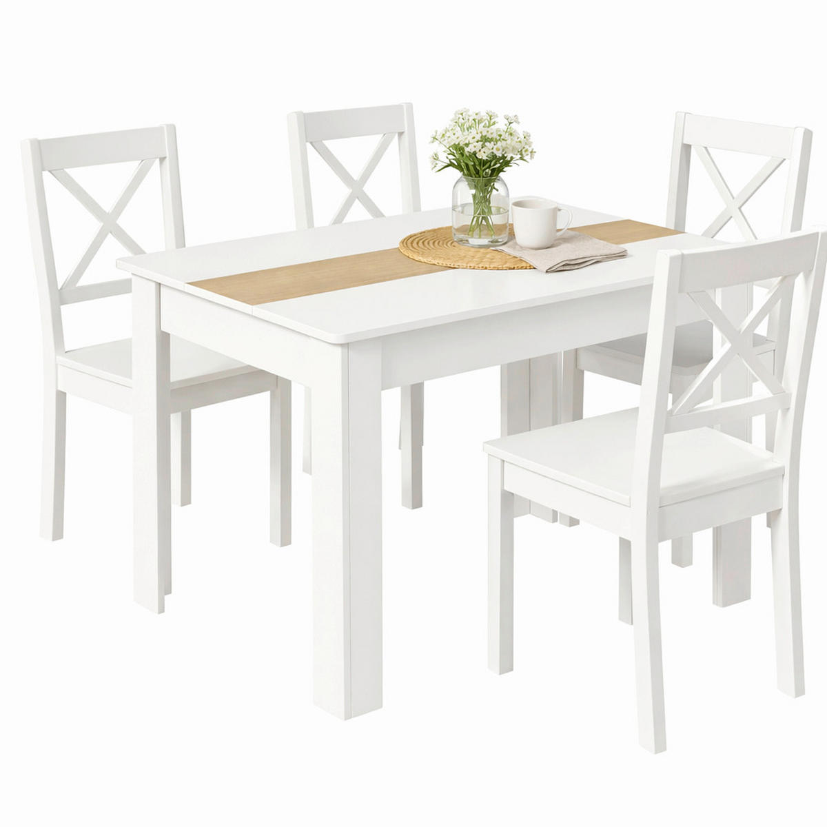 ÉTKEZŐASZTAL - méztölgy színű/fehér, Modern, faalapú anyag (115/80/75cm) - MID.YOU