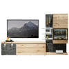 WOHNWAND  in Graphitfarben, Eichefarben 288/180/43 cm  - Eichefarben/Graphitfarben, Design, Glas/Holz (288/180/43cm) - Voglauer