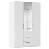 DREHTÜRENSCHRANK 151/235/61 cm,  in Weiß, 3-türig  - Edelstahlfarben/Weiß, Basics, Glas/Holzwerkstoff (151/235/61cm) - Novel