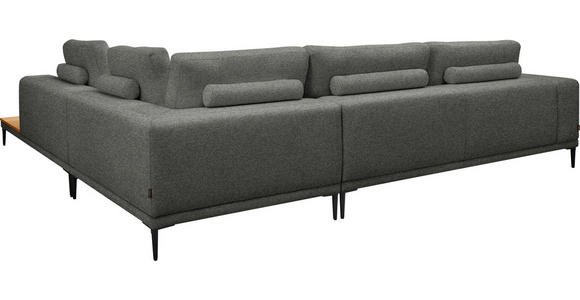 ECKSOFA  in Leinwand Graphitfarben  318/271 cm  - Schwarz/Graphitfarben, Design, Textil/Metall (318/271cm) - Belluti