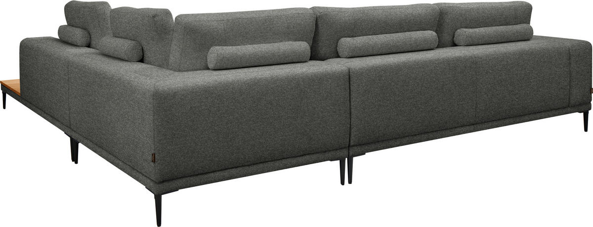 ECKSOFA  in Leinwand Graphitfarben  318/271 cm  - Schwarz/Graphitfarben, Design, Textil/Metall (318/271cm) - Belluti