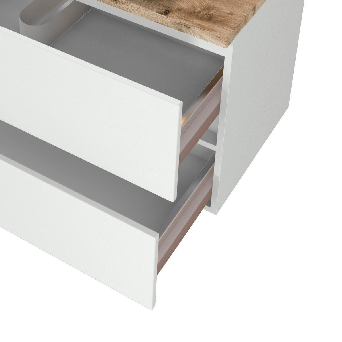 BADEZIMMER  in 100 cm  - Weiss/Eichefarben, Basics, Keramik/Holzwerkstoff (100cm) - Held