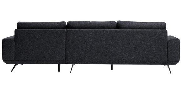 ECKSOFA in Webstoff Dunkelgrau  - Dunkelgrau/Schwarz, Design, Textil/Metall (320/172cm) - Valnatura