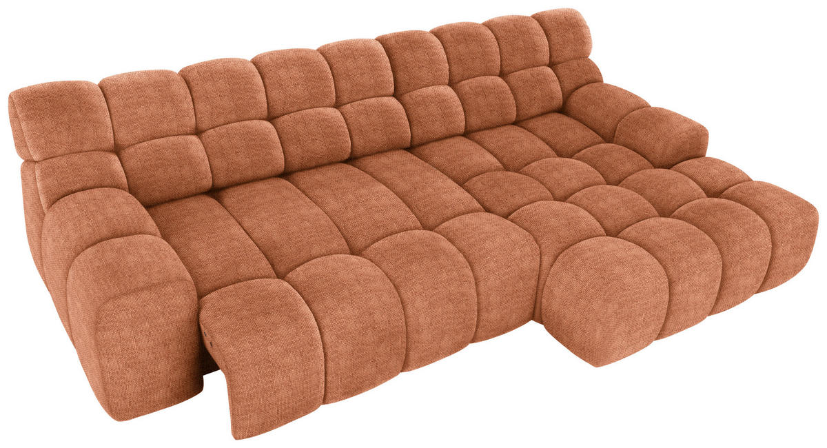 Ecksofa inkl. Funktion Rostfarben Webstoff  - Rostfarben/Schwarz, MODERN, Kunststoff/Textil (297/180cm) - Welnova