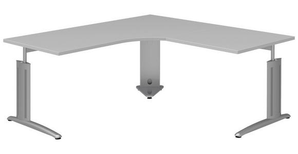 ECKSCHREIBTISCH 180/180/70-82 cm  in Anthrazit, Grau, Alufarben  - Anthrazit/Alufarben, KONVENTIONELL, Holzwerkstoff/Metall (180/180/70-82cm) - Moderano