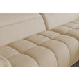 ECKSOFA Beige Flachgewebe Rücken echt, Kopfteilverstellung, Sitztiefenverstellung  - Beige/Schwarz, KONVENTIONELL, Textil/Metall (272/175cm) - Carryhome