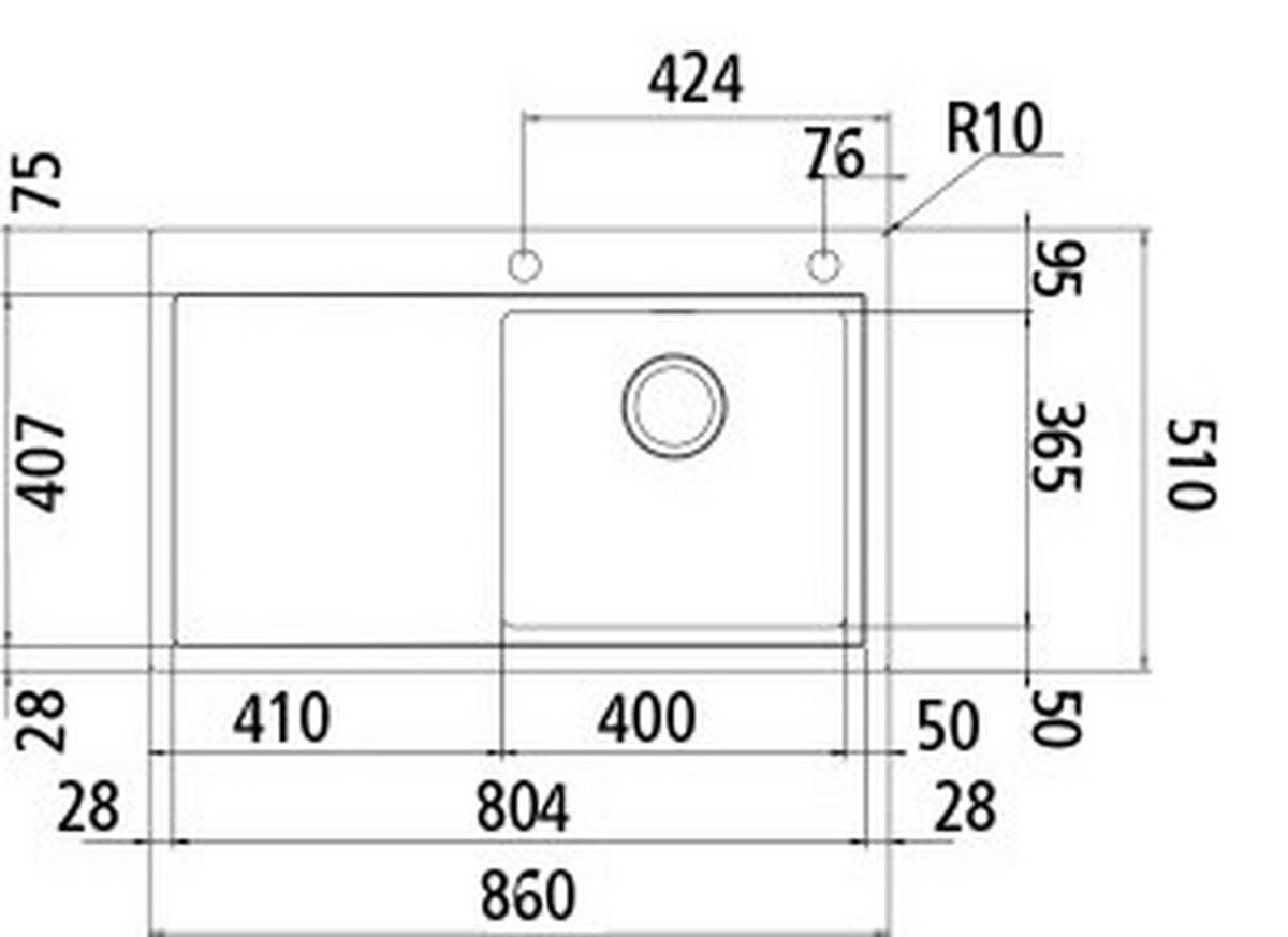 SPÜLE Enea 400  - Edelstahlfarben, Basics, Metall - HKT
