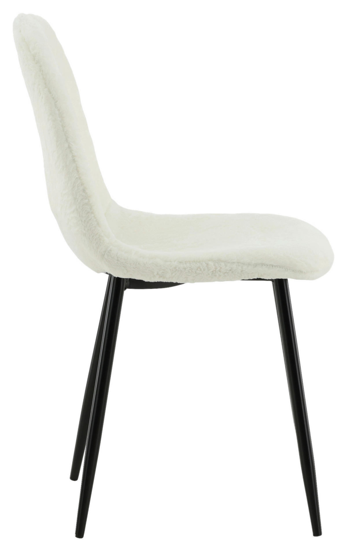 STOLSET 2 styck stål teddy tyg  - vit/svart, Design, metall/textil (44/87/53cm) - Livetastic