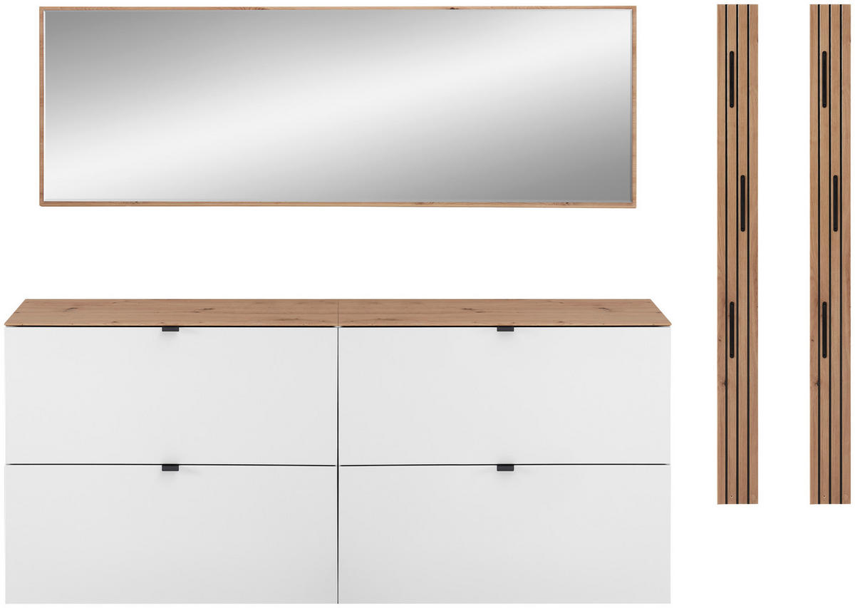 GARDEROBE 5-teilig  in 255/179/37 cm  - Weiß/Eiche Artisan, Design, Holzwerkstoff (255/179/37cm) - Voleo