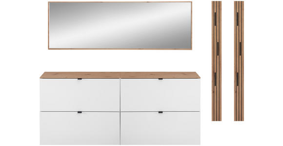 GARDEROBE 5-teilig  in 255/179/37 cm  - Weiß/Eiche Artisan, Design, Holzwerkstoff (255/179/37cm) - Voleo