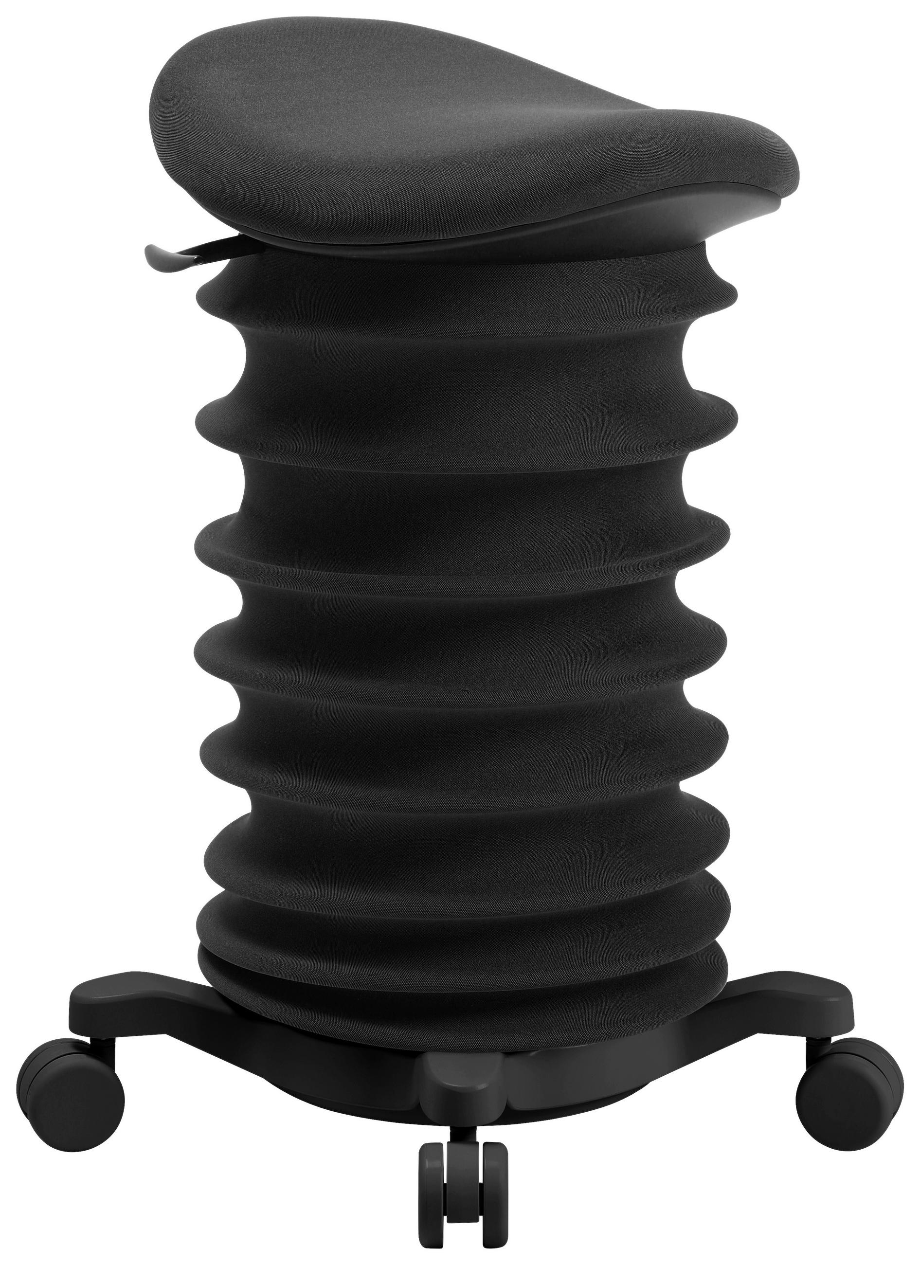 BÜROHOCKER Schwarz  - Schwarz, Design, Kunststoff/Textil (37,5/58-70/36cm) - Topstar