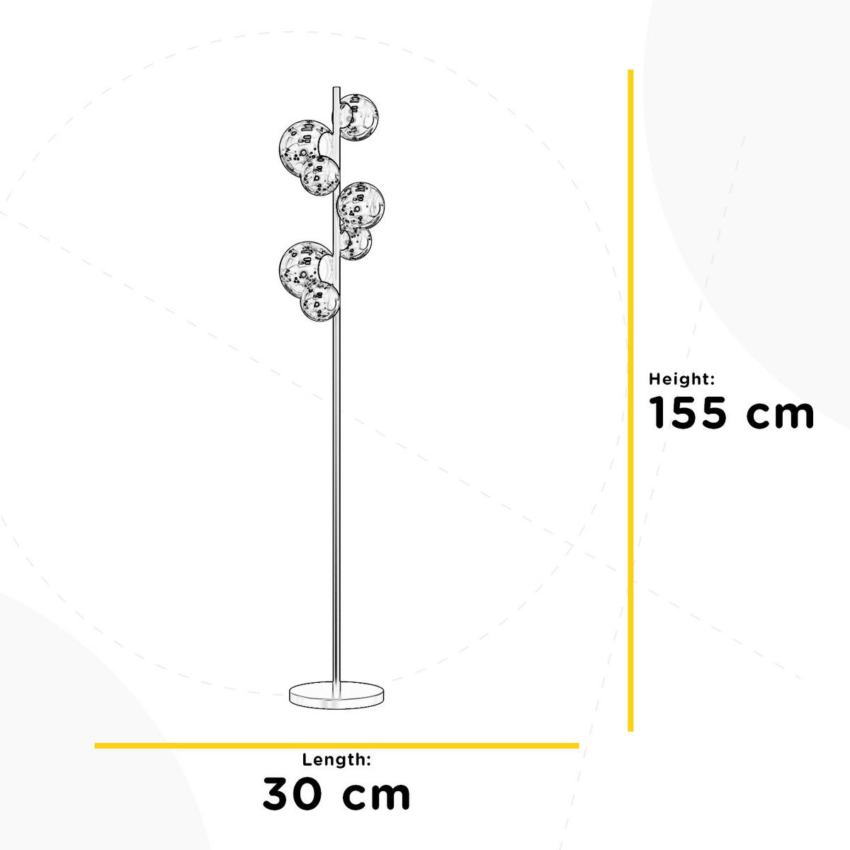 STOJEČA SVETILKA  PALOMA             - zlate barve/sahara, Konvencionalno, kovina/umetna masa (30/30/155cm)