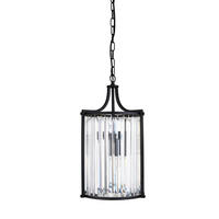 HÄNGLAMPA I KRISTALL Victoria 26/150 cm  - svart, Design, metall/glas (26/150cm)