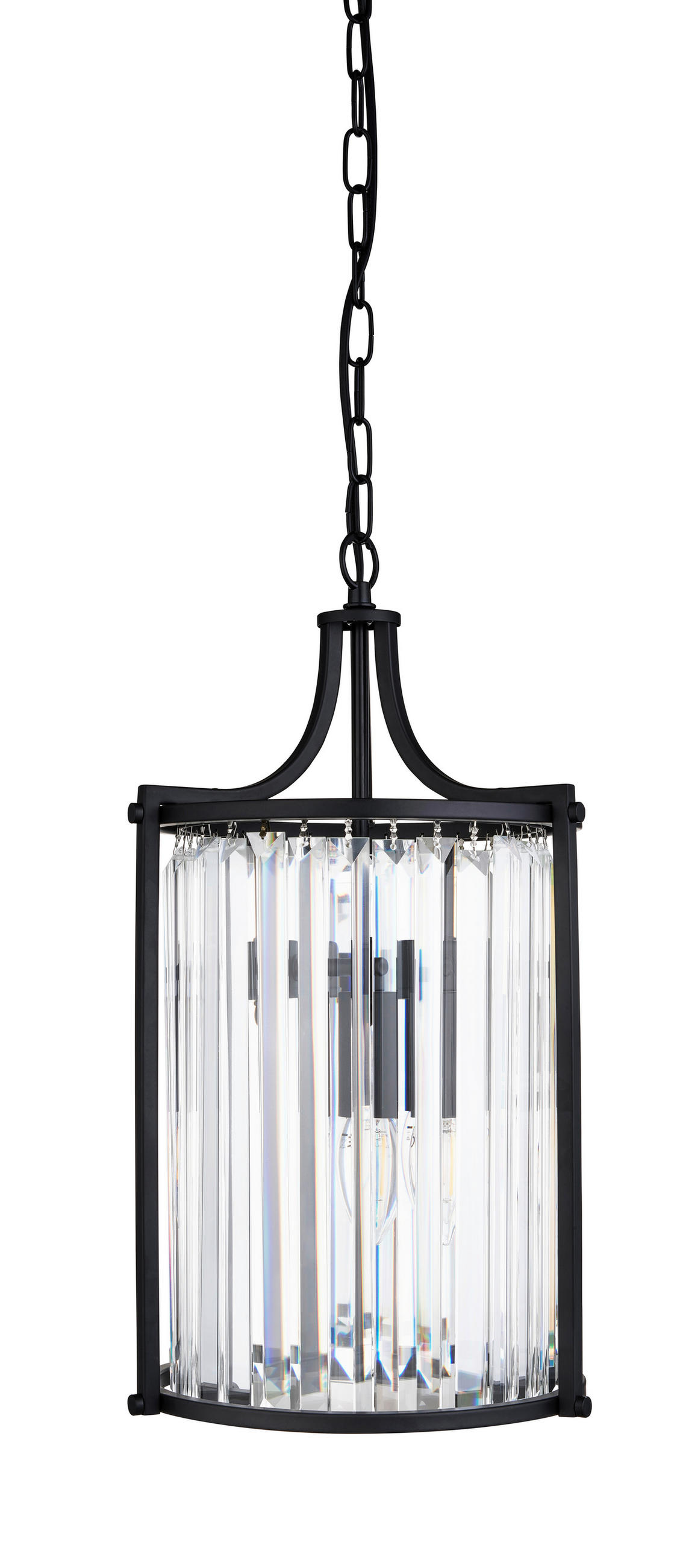 HÄNGLAMPA I KRISTALL Victoria 26/150 cm  - svart, Design, metall/glas (26/150cm)