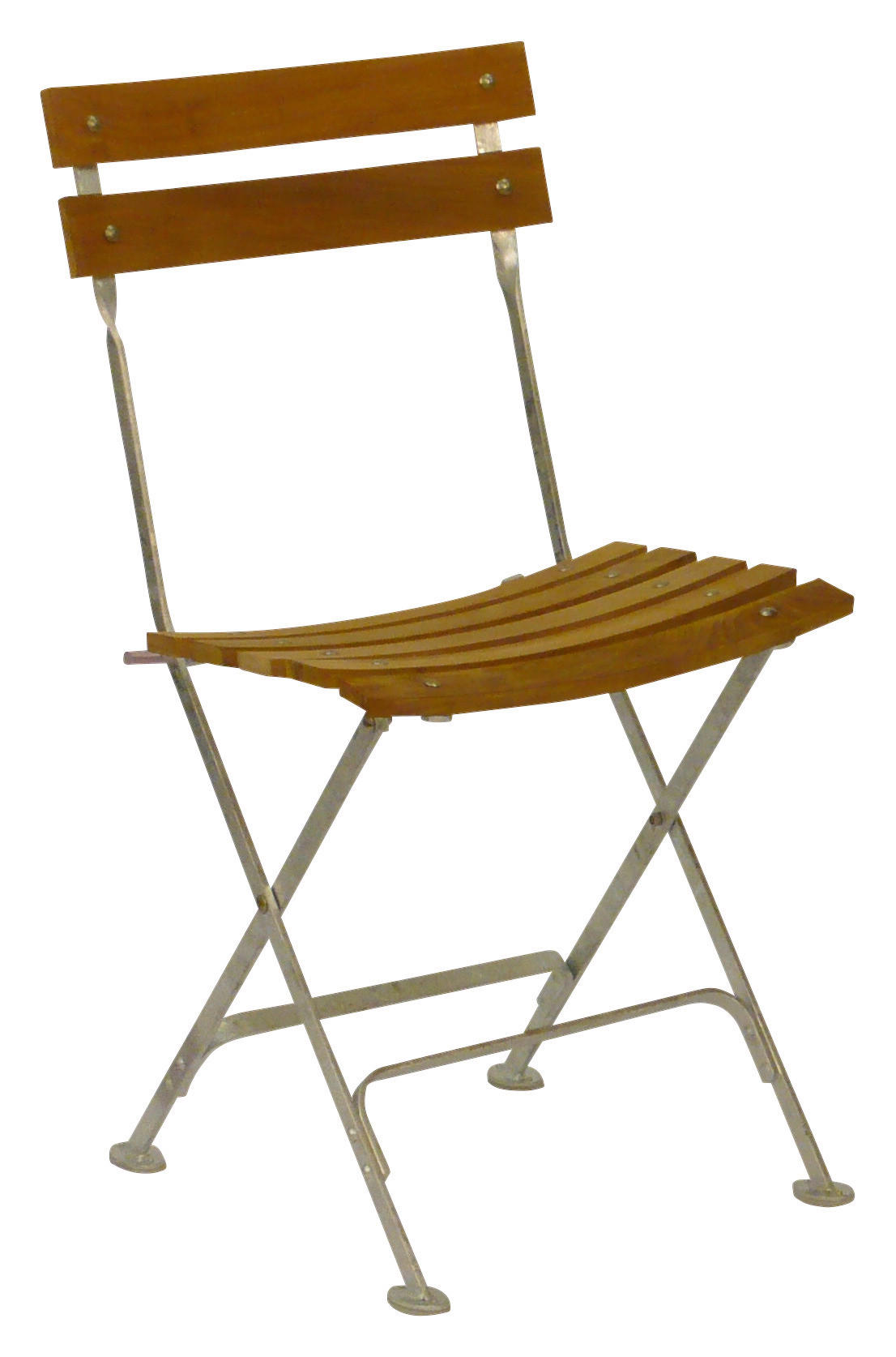 GARTENKLAPPSTUHL Teakholz Silberfarben, Teakfarben - Silberfarben/Teakfarben, KONVENTIONELL, Holz/Metall (42/83/37cm) - Jan Kurtz