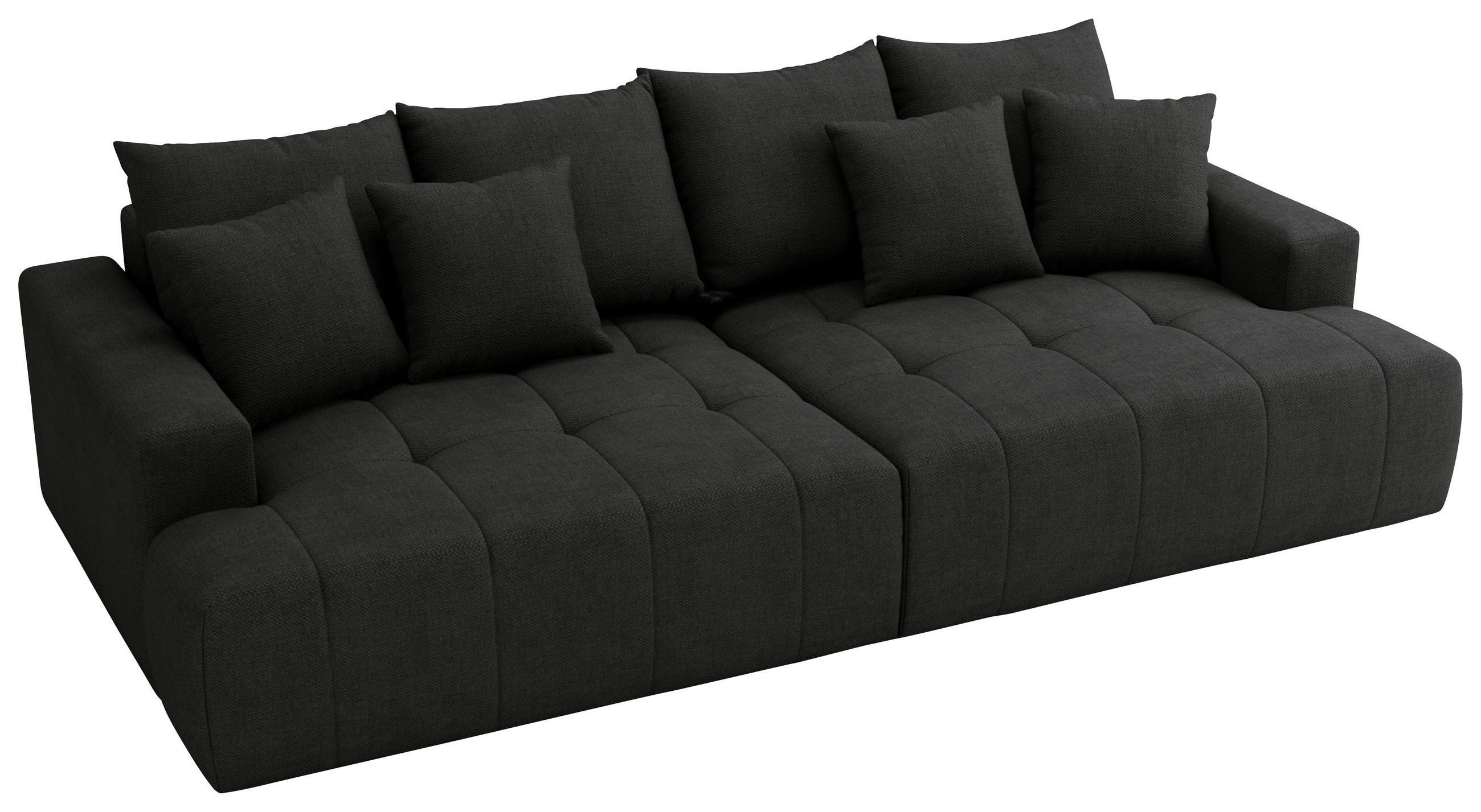 Thumbnail - Livetastic Bigsofa Adele, Schwarz, Textil, 4-Sitzer, Füllung: Schaumstoff, 270x85x136 cm, Made in EU, Rücken echt, Armte...