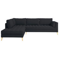 ECKSOFA in Bouclé Schwarz  204/310 cm  - Schwarz/Naturfarben, Design, Holzwerkstoff/Textil (204/310cm) - MID.YOU