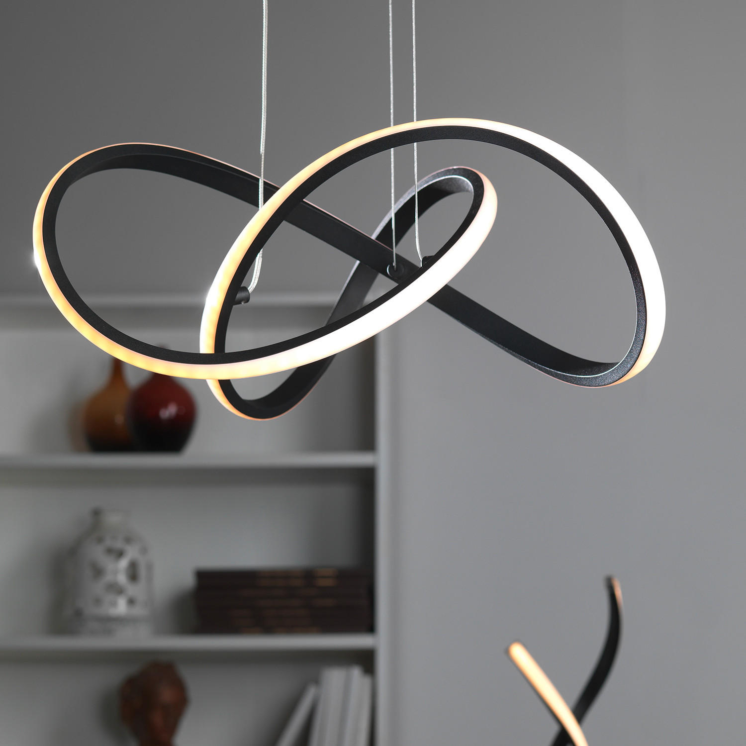 LED-HÄNGELEUCHTE 48/100 cm  - Schwarz, Design, Kunststoff/Metall (48/100cm)